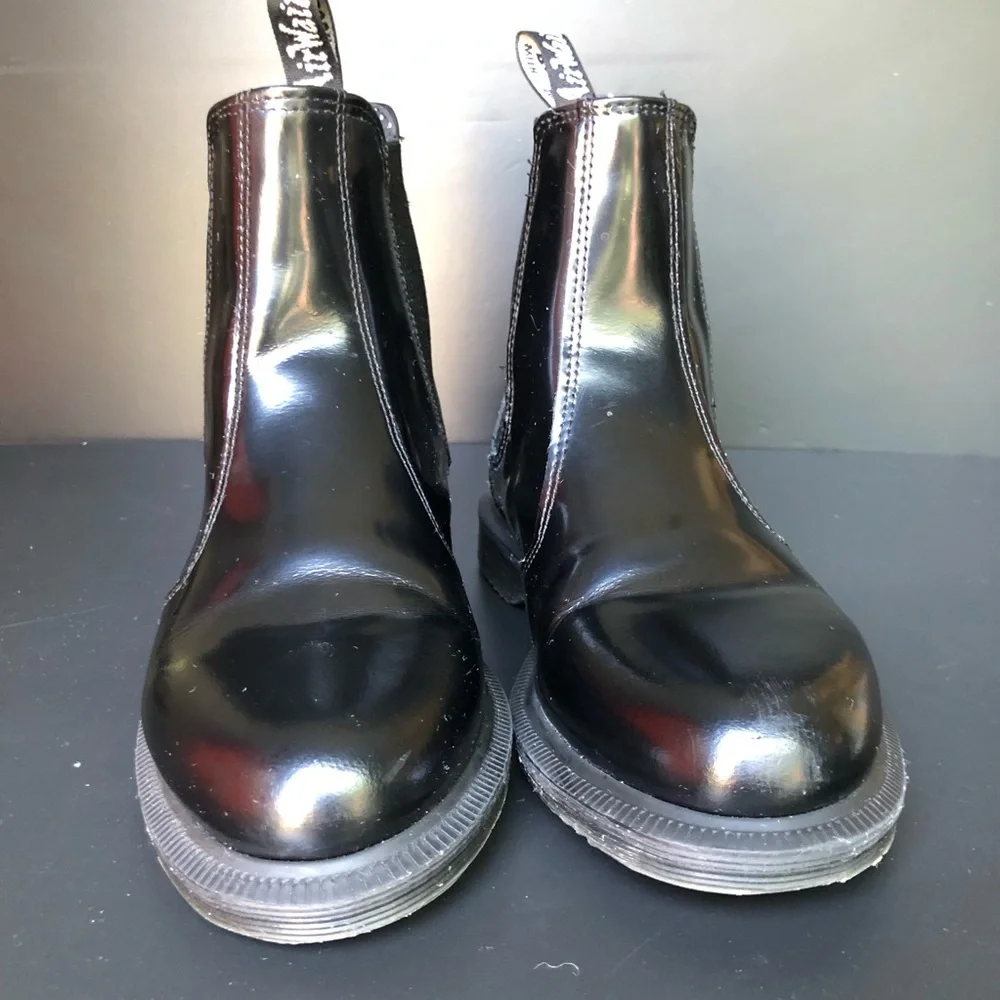 Dr Martens Flora Chelsea Boots Women’s 8 Black Smooth Leather Pull On Ankle Punk - Picture 4 of 9